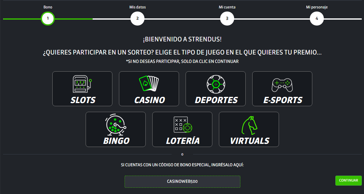 Registro de Strendus de casino online México