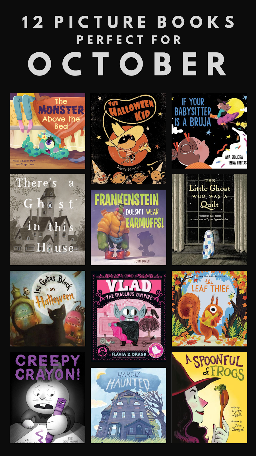 Picture books perfect for October. Children's Halloween books.