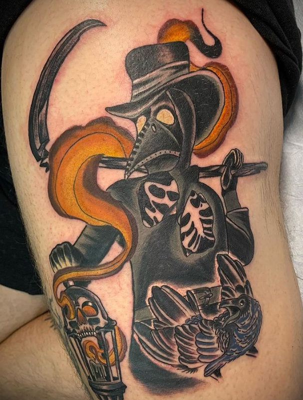 Tattoo Of Smoky Plague Doctor