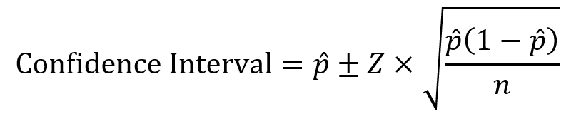 Formula for one proportion confidence interval