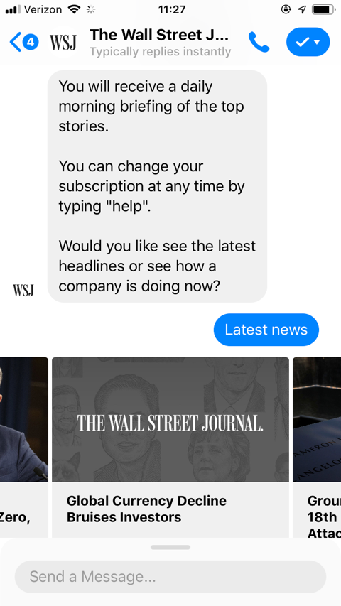 popular chatbots wall street journal bot