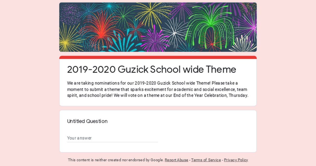 2019-2020 Guzick School wide Theme 
