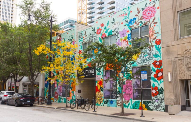 Columbia College in Chicago Floral Mural 