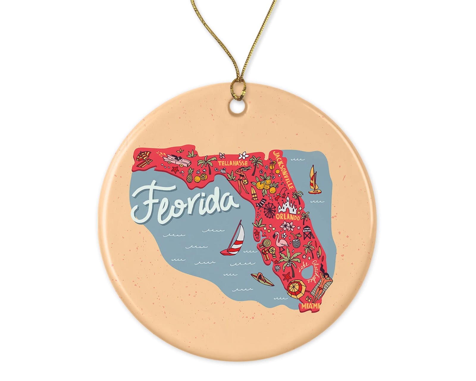 HTDesigns Florida Christmas Ornament
