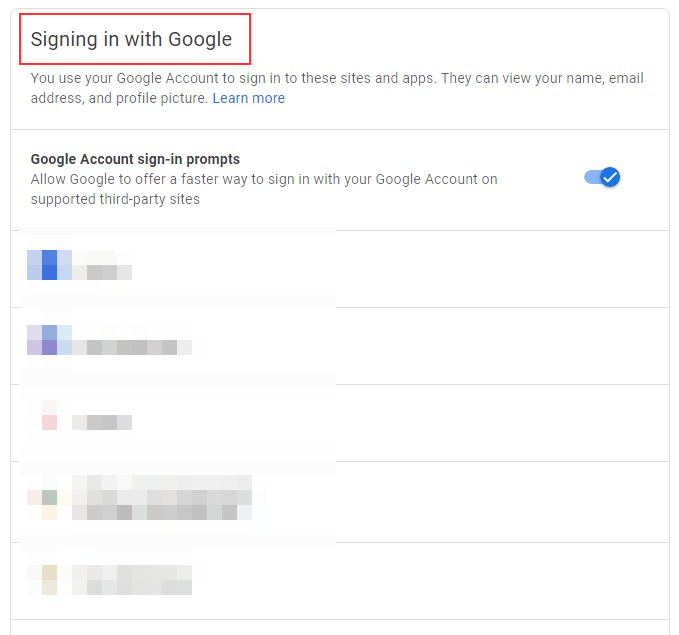 signing in with google 