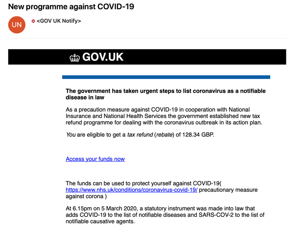 Coronavirus Phishing emails,