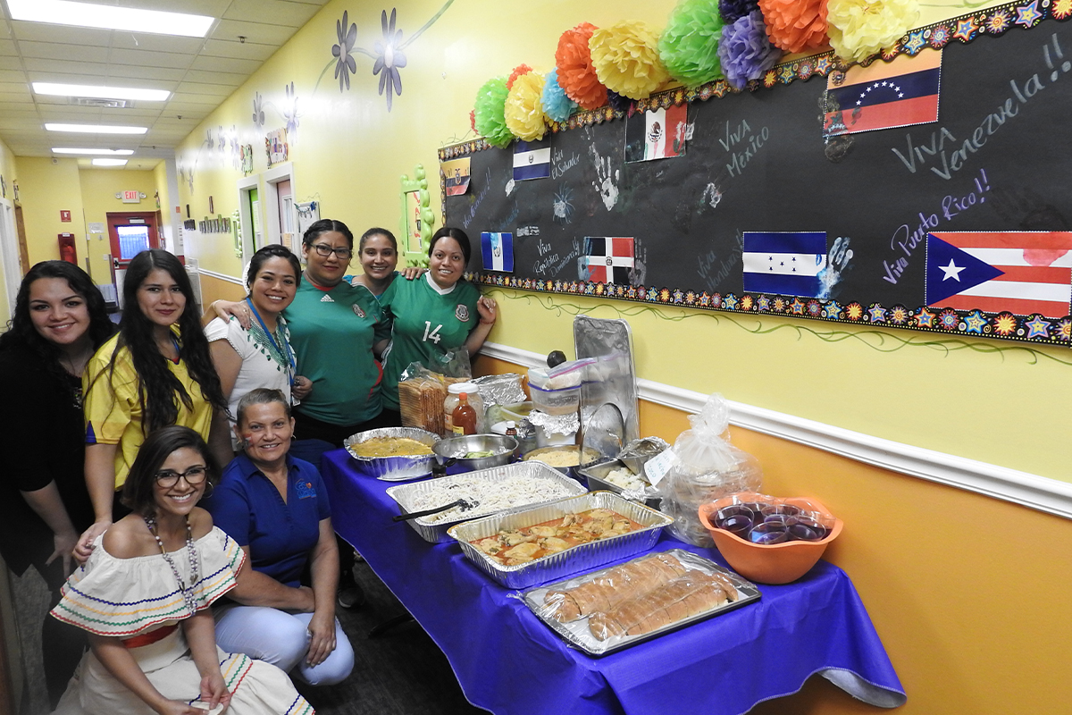 our Hispanic heritage month celebration at Casa Kingfield showing food.