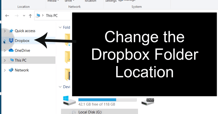 Change the Dropbox directory location