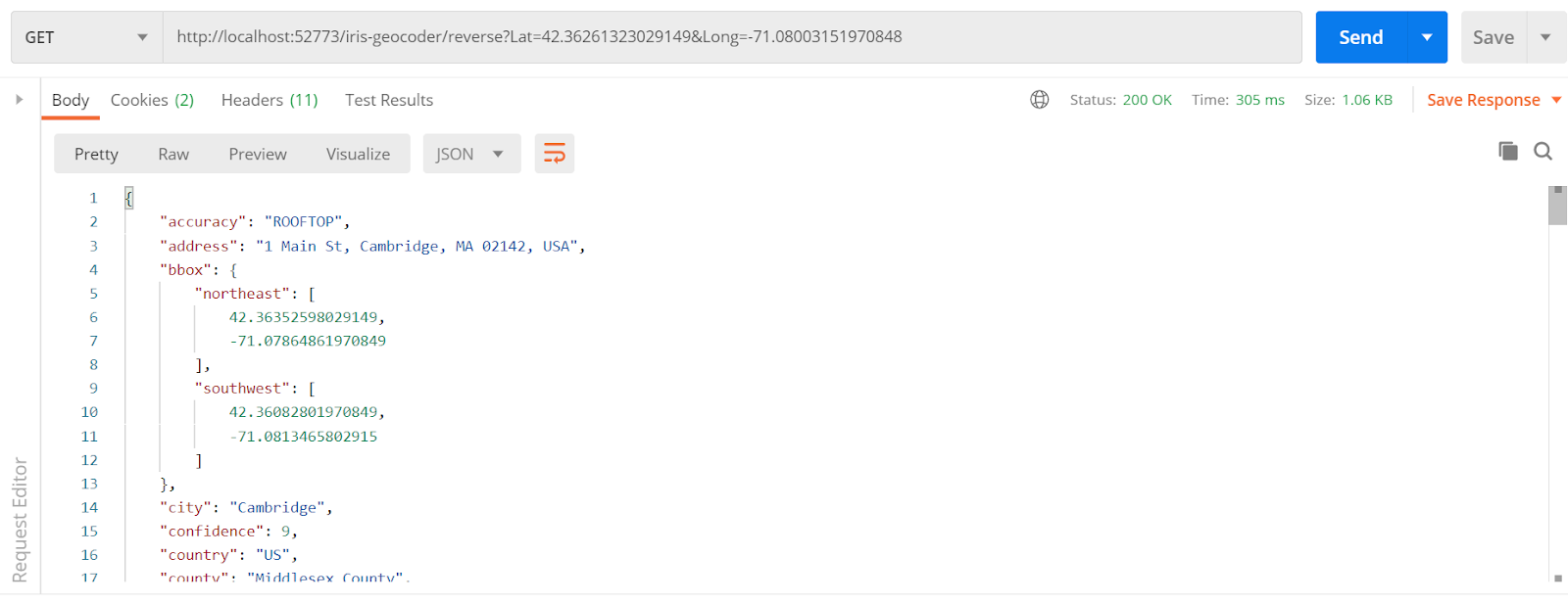 Geocoding a Lat/Long point