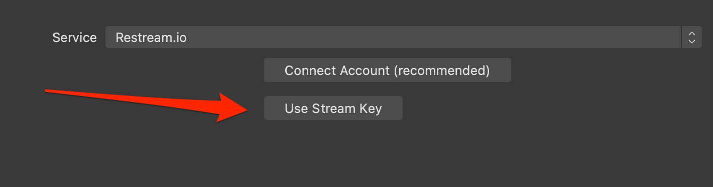 Getting a Stream Key from Restream