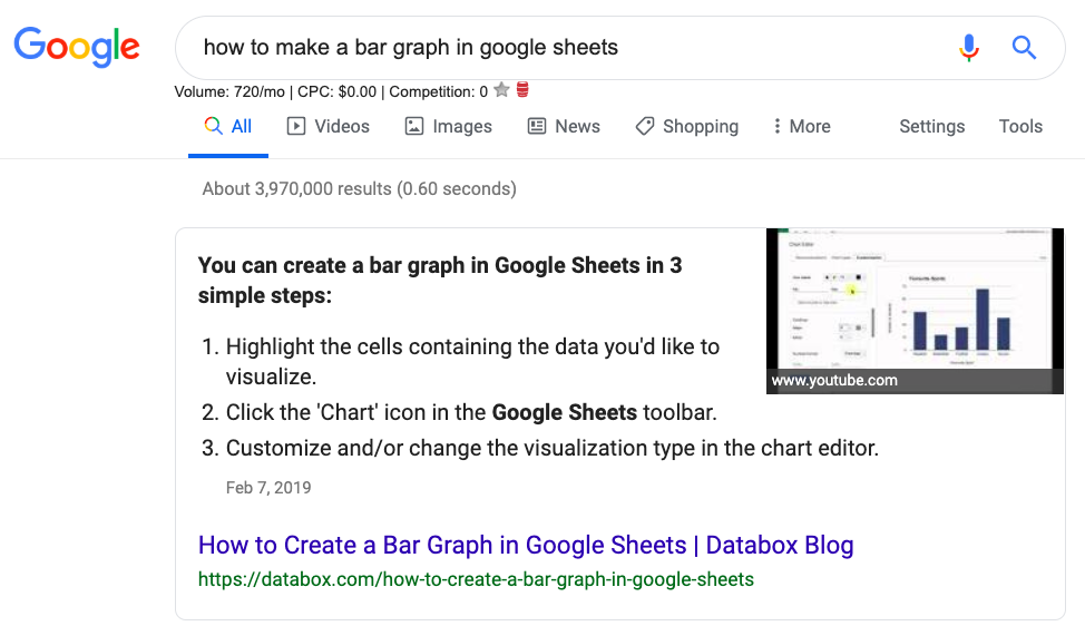 example featured snippet