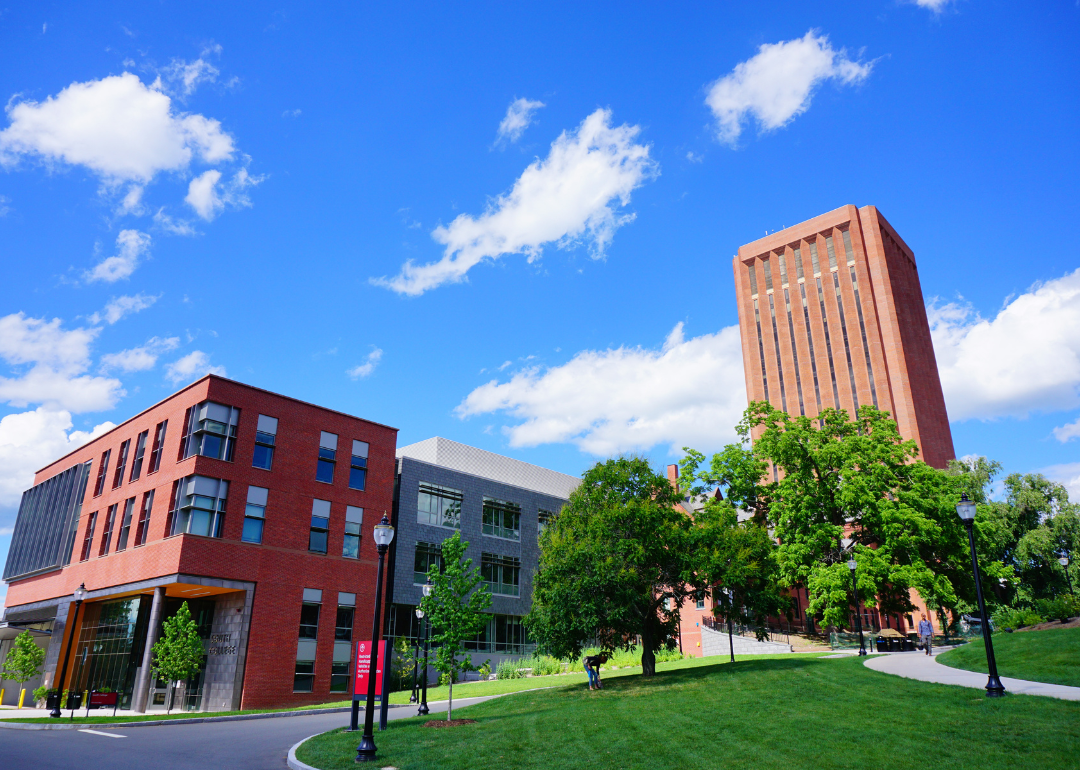 A University of Massachusetts Amherst campus landscape.