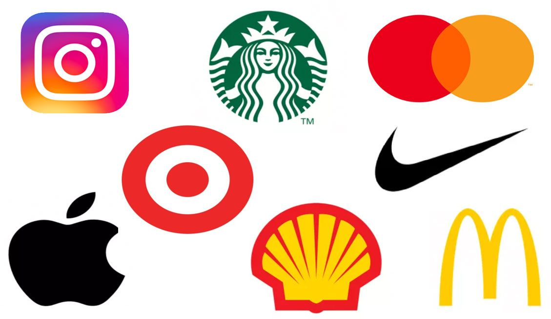A selection of iconic logos, including: McDonalds, Instagram, Apple, and Starbucks. 