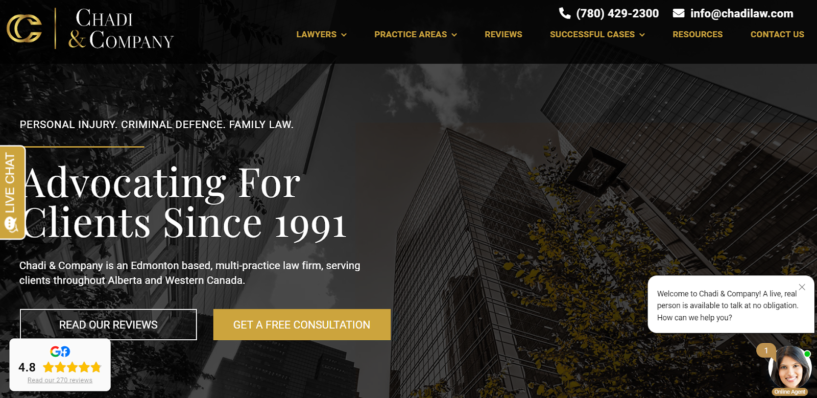 A multi-practice law firm website