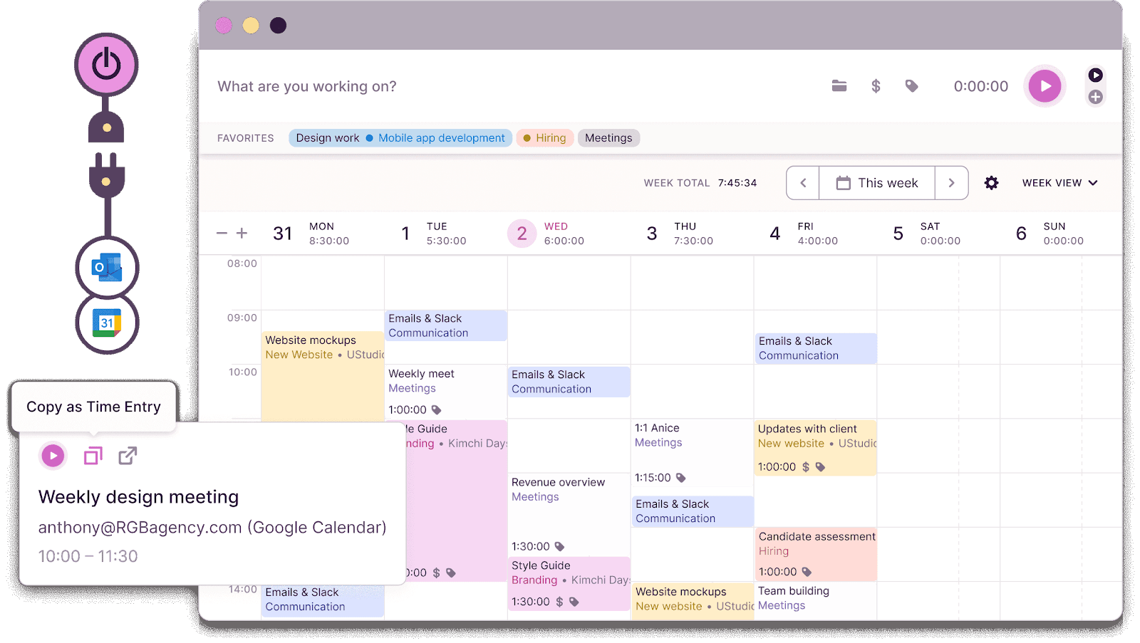 Toggl screenshot
