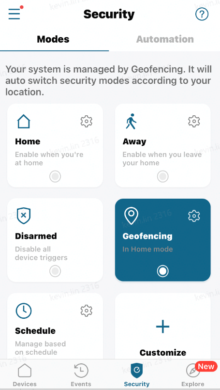 Camera Eufy are geofencing?