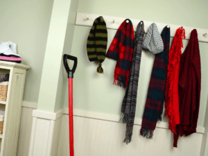 decluttering the mud room