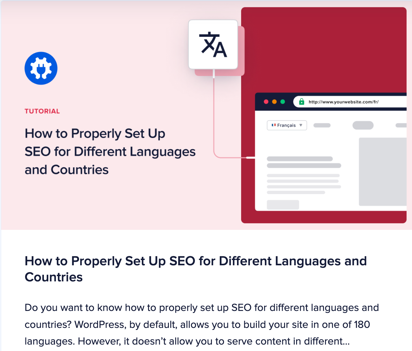 Learn about setting up SEO in different languages.
