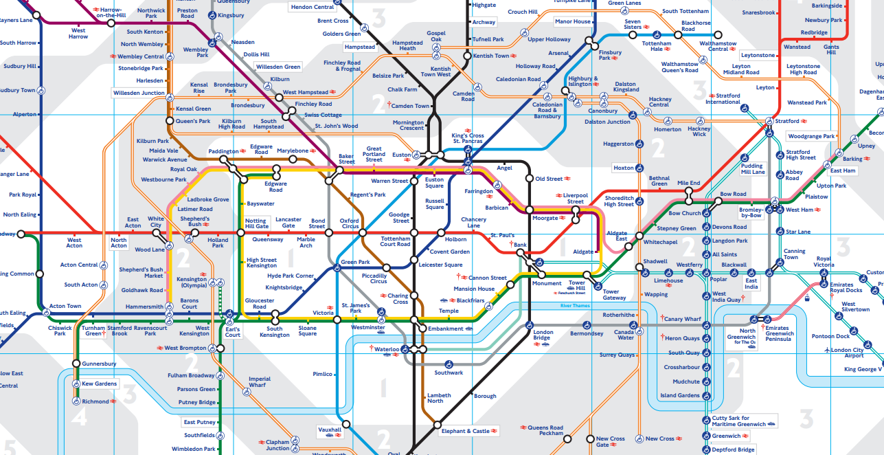 Kaart van Londense metro's