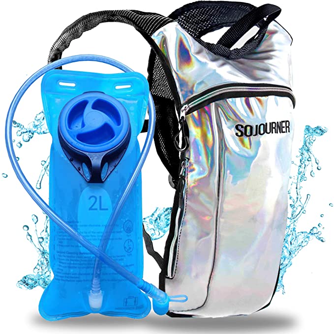 Sojourner Hydration Pack Backpack - 2L Water Bladder Included for Festivals, Raves, Hiking, Biking, Climbing, Running and More