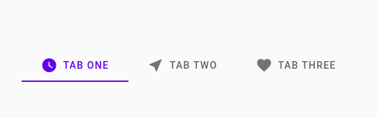 Material design with icon and text in horizontal top position