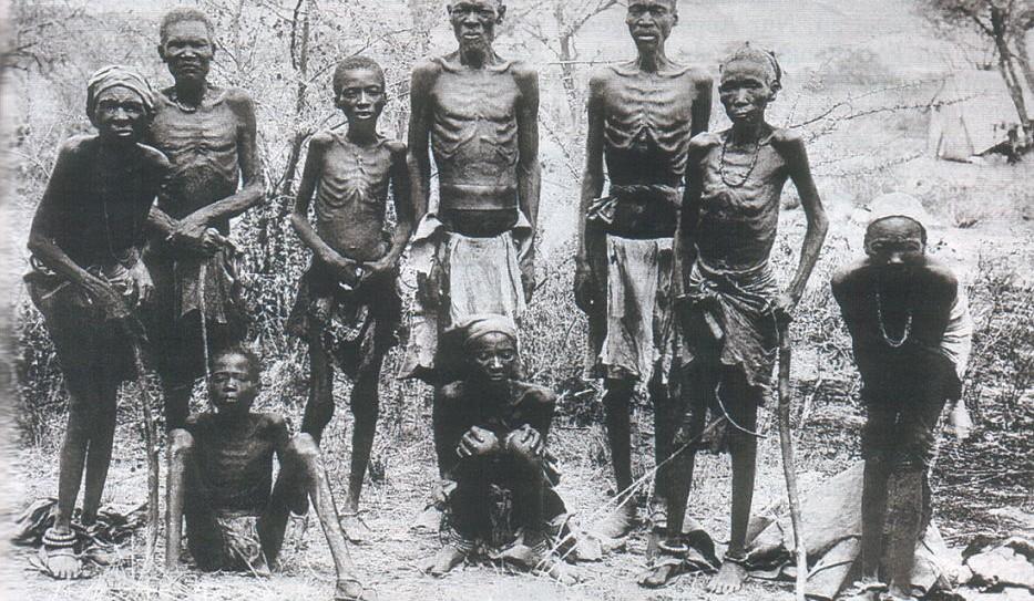 Surviving Herero after their escape through the arid desert of Omaheke in German Southwest Africa (modern day Namibia) circa 1907 (Ullstein Bilderdienst, Berlin)