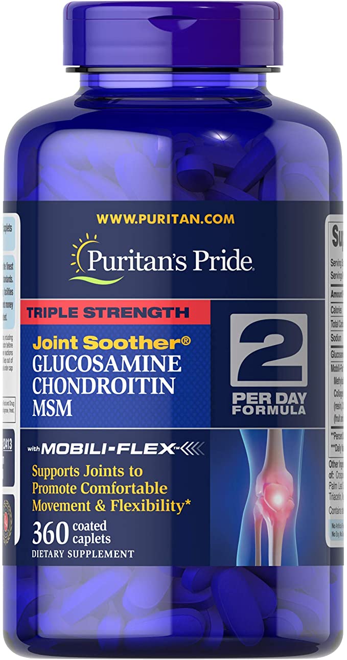 Puritans Pride Triple Strength Glucosamine, Chondroitin and Msm Joint Soother, 360 Count