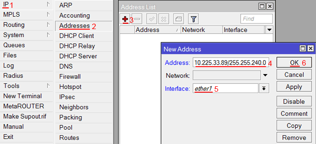 Настроювання статичної адреси MikroTik