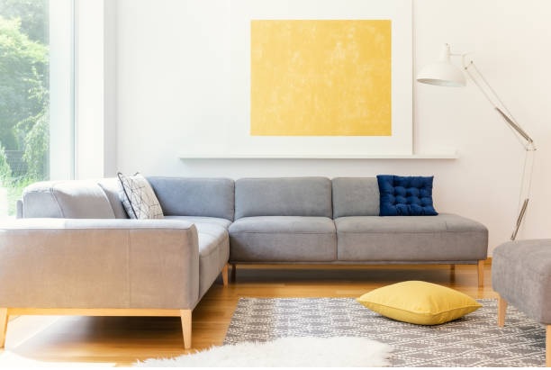 minimalist grey modular sofa 
