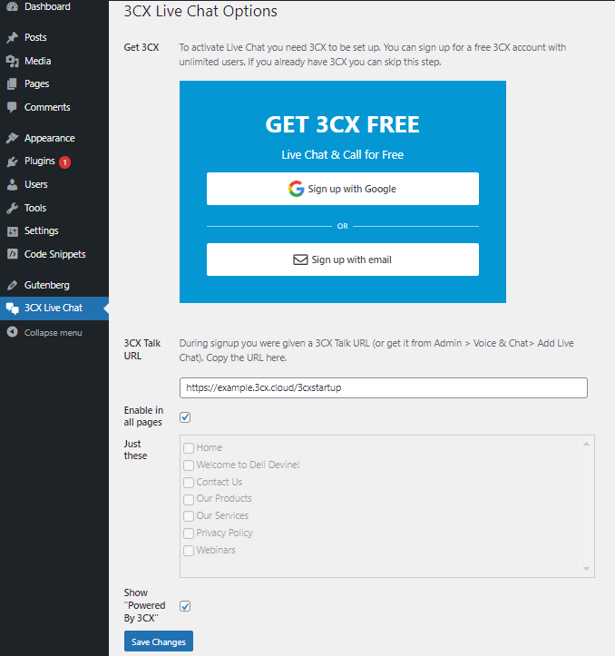 3CX WordPress-Plug-in