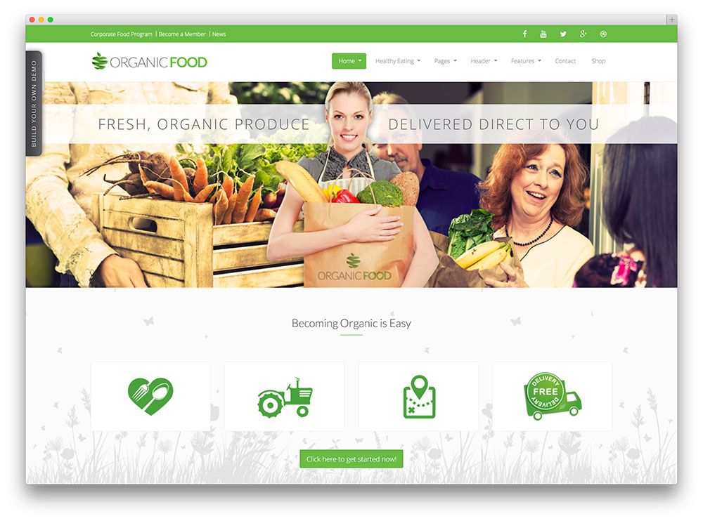 alimentos orgánicos - tema impulsado por woocommerce