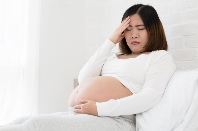 stressed pregnant lady