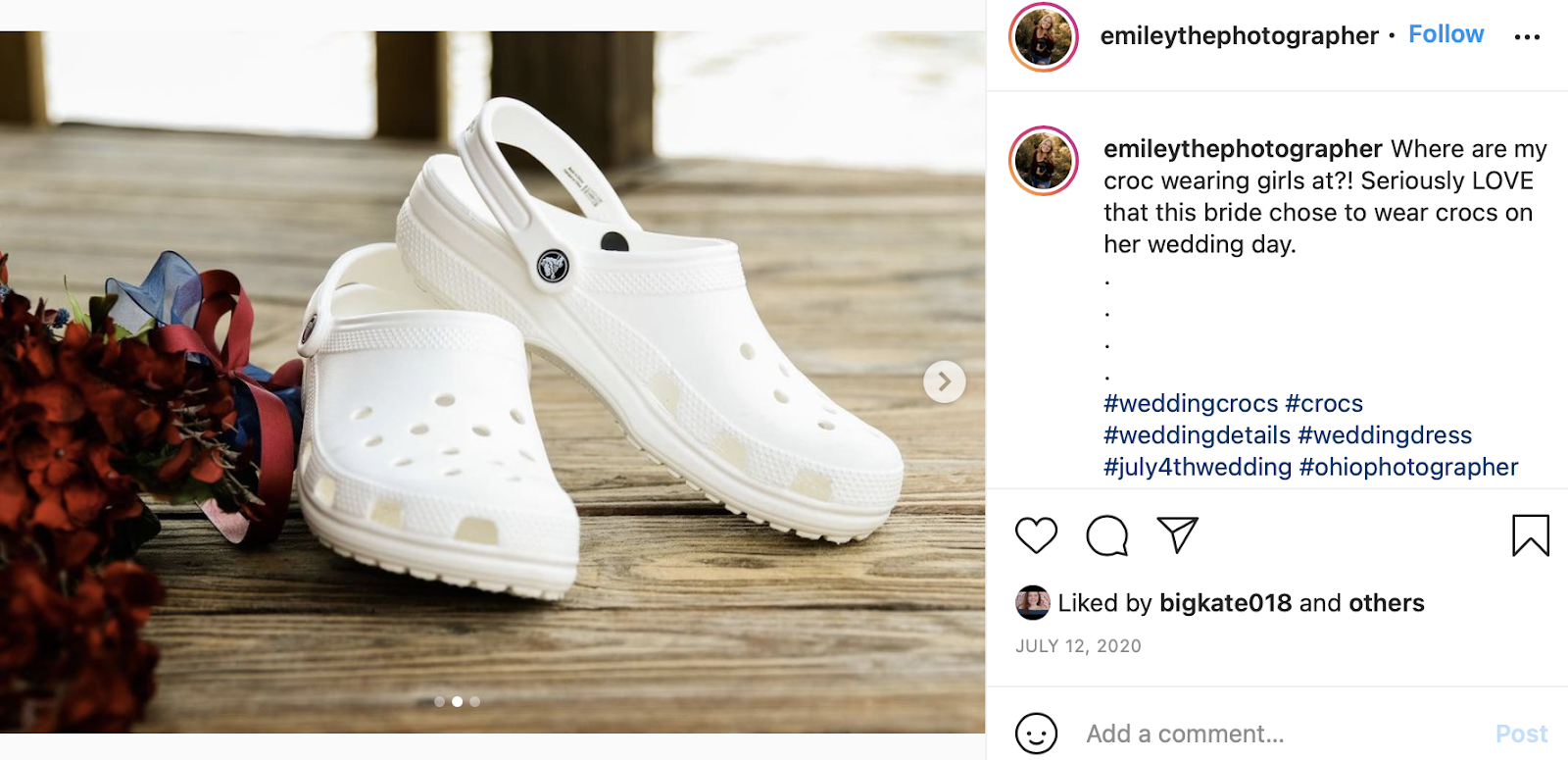 fun wedding idea: croc wedding shoes