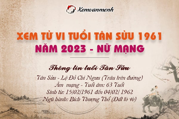 Xem tử vi tuổi Tân Sửu nữ mạng năm 2023 