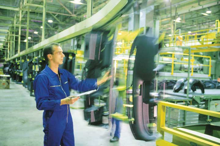 Photo of the Ford assembly line in Berlin, Germany.