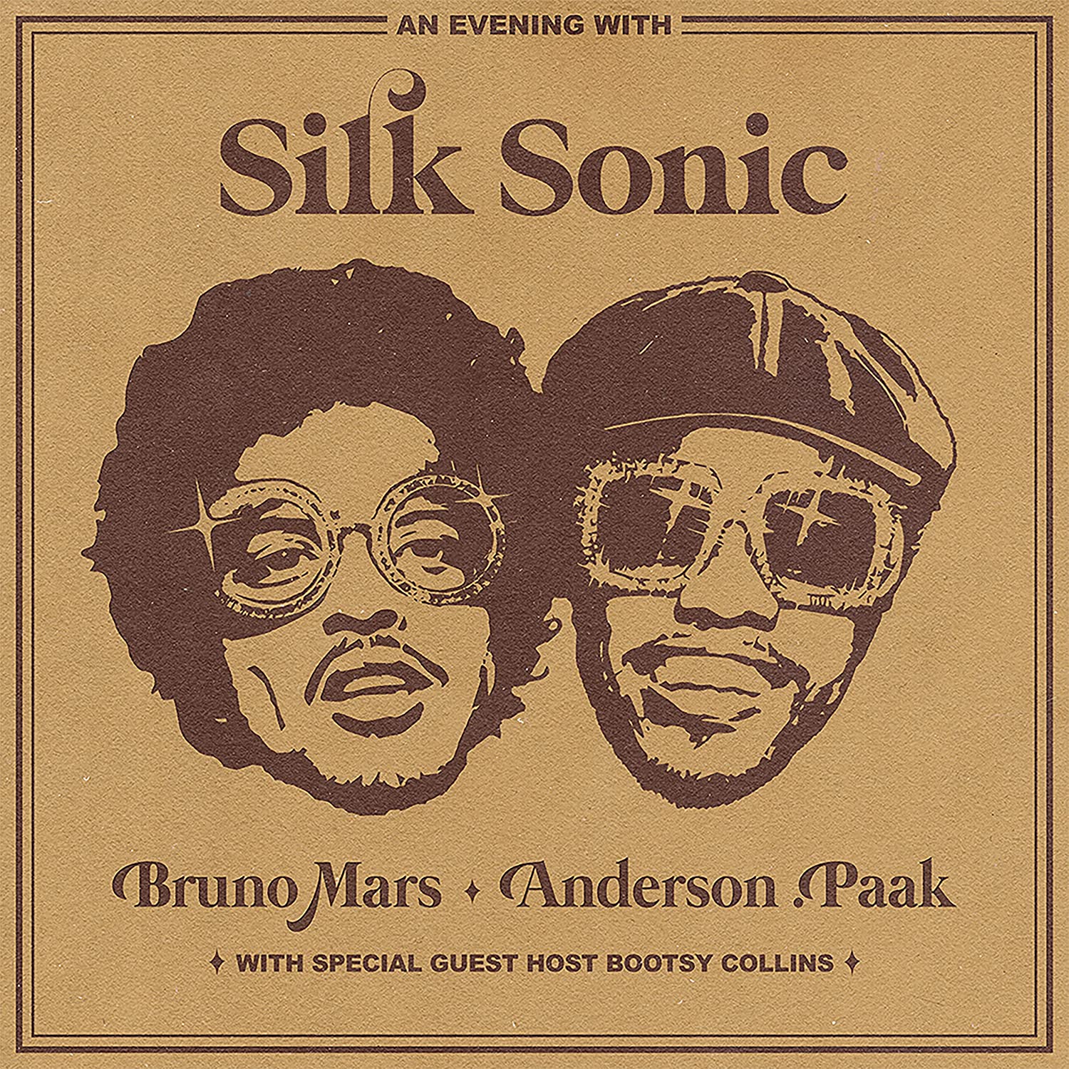 Album cover for Silk Sonic's "An Evening With Silk Sonic."