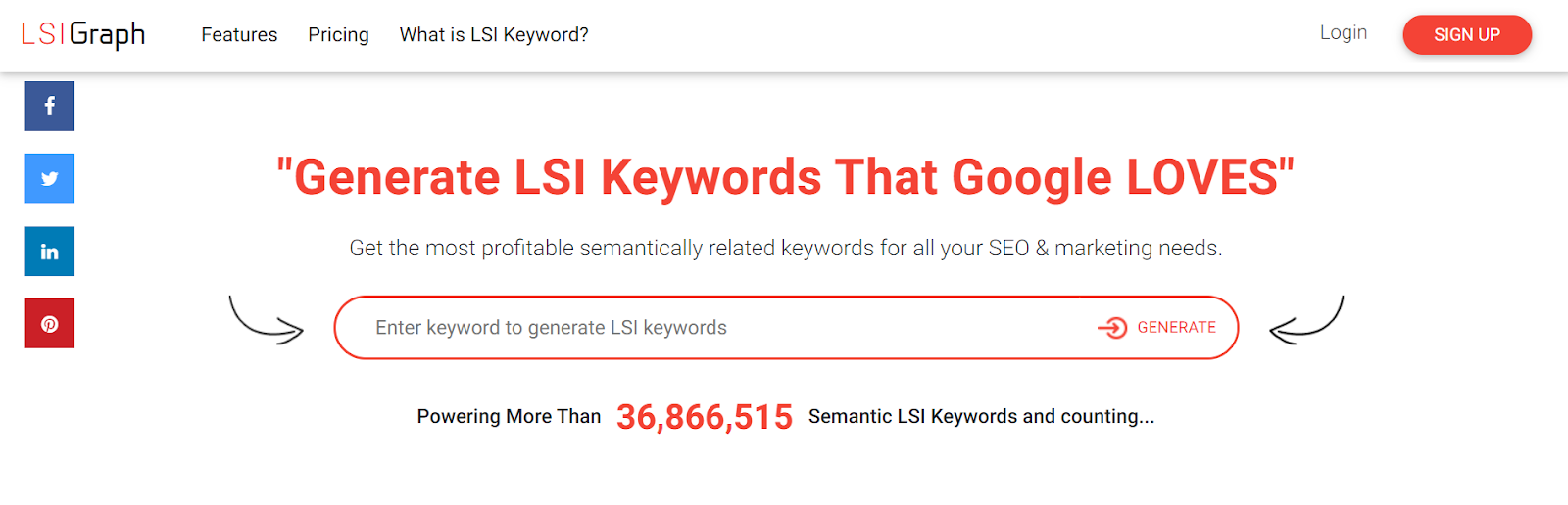 LSIGraph - one great keyword generator tool