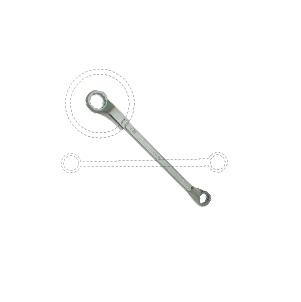 Double-cranked ring wrenches KGN