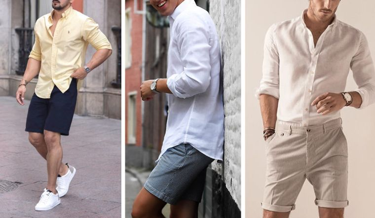 Kết hợp áo sơ mi với quần short