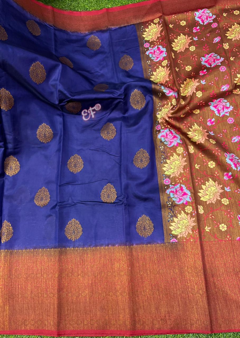 Banarasi Kathan blends with Allover Zari Weaving Buttas sarees