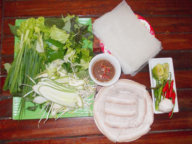 Bánh tráng thịt heo - Đặc sản Quảng Nam