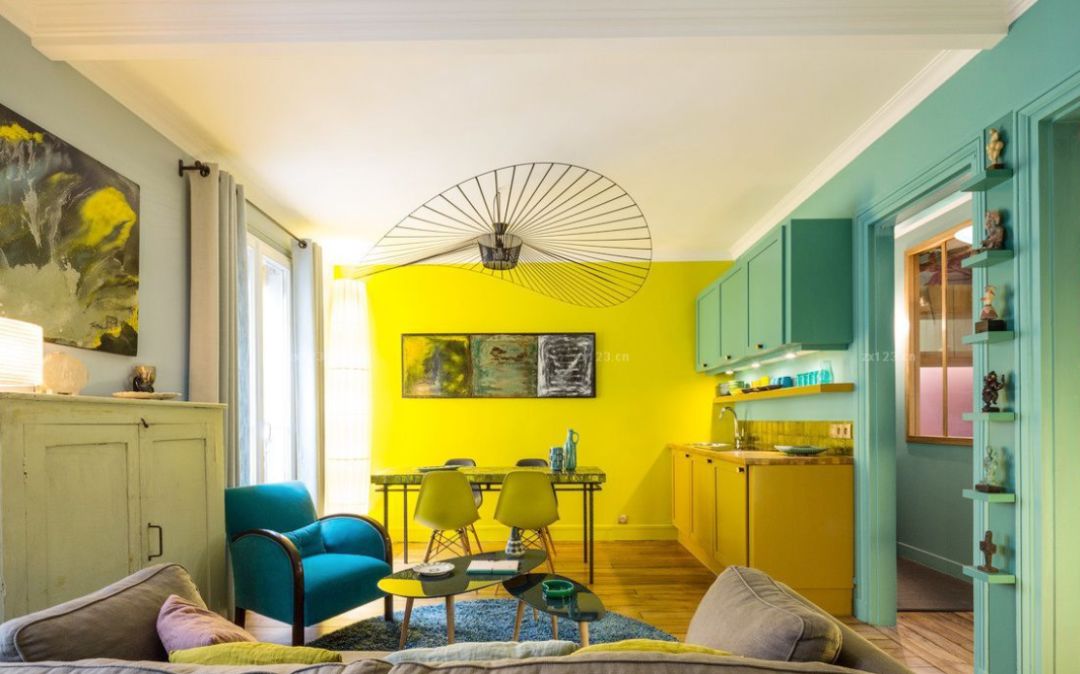 yellow and green wall