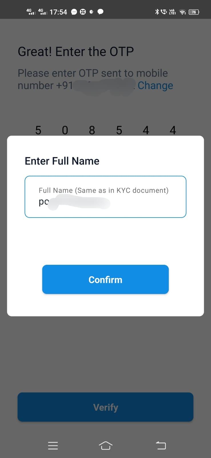 mPokket App OTP Verification