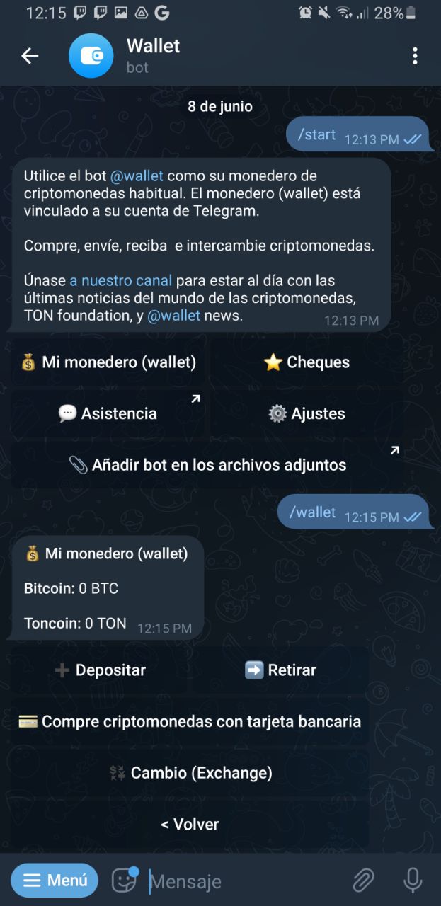 How to send cryptocurrencies using Telegram?