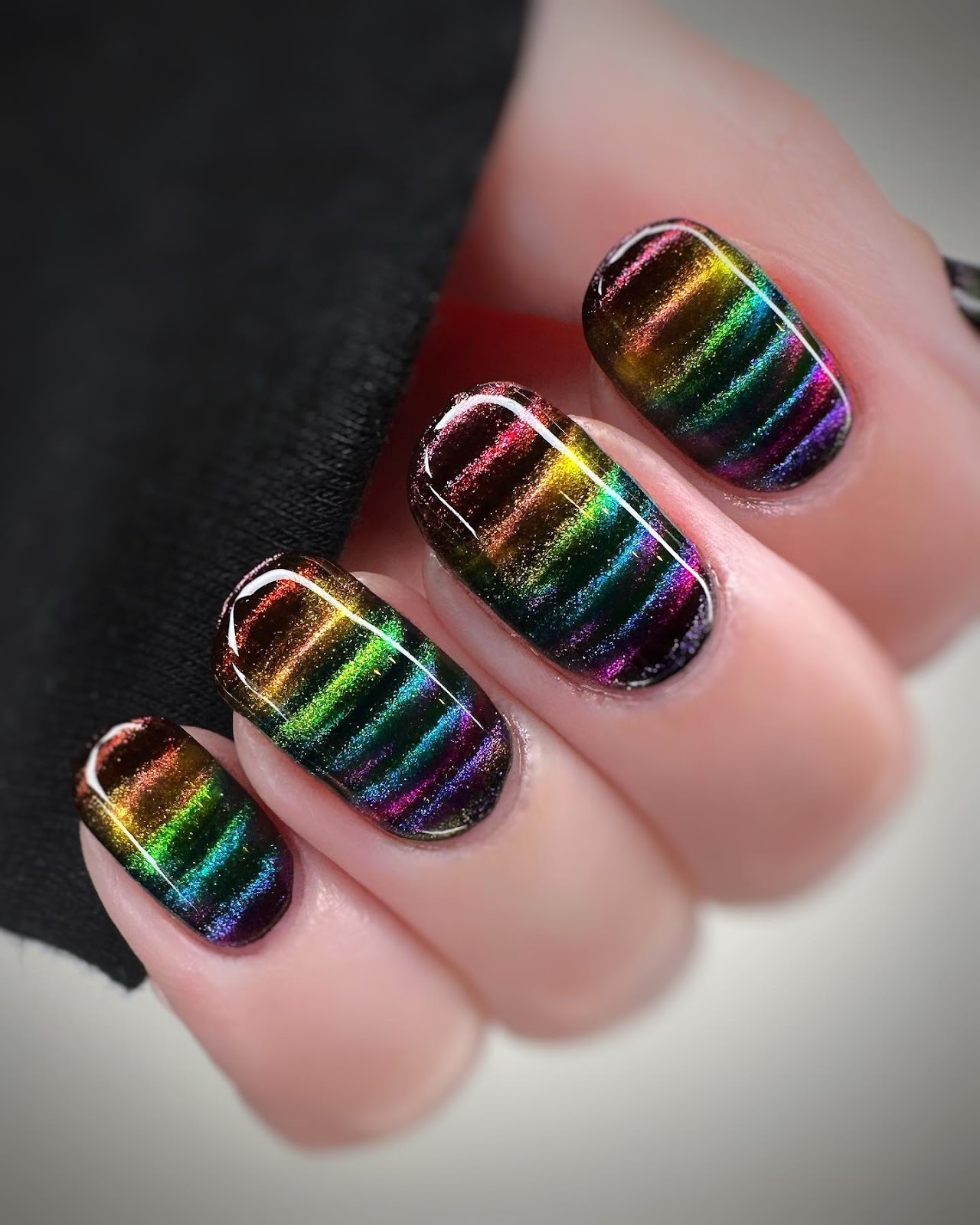 Rainbow Stripe Nails