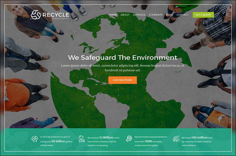 Reciclar - Tema de WordPress sobre medio ambiente y reciclaje