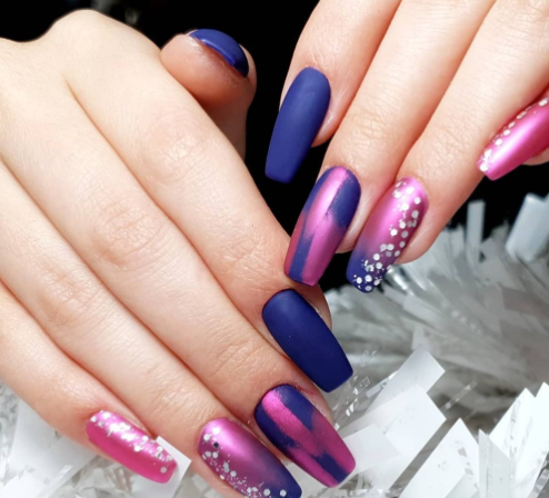 Shining Crystal Ombre Nail Designs