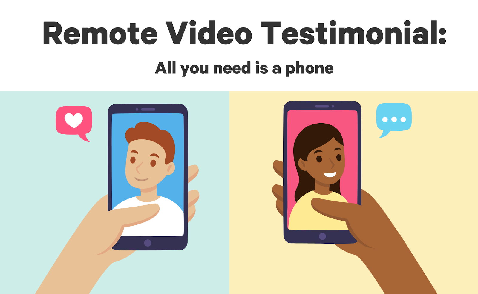 remote video testimonial with phone