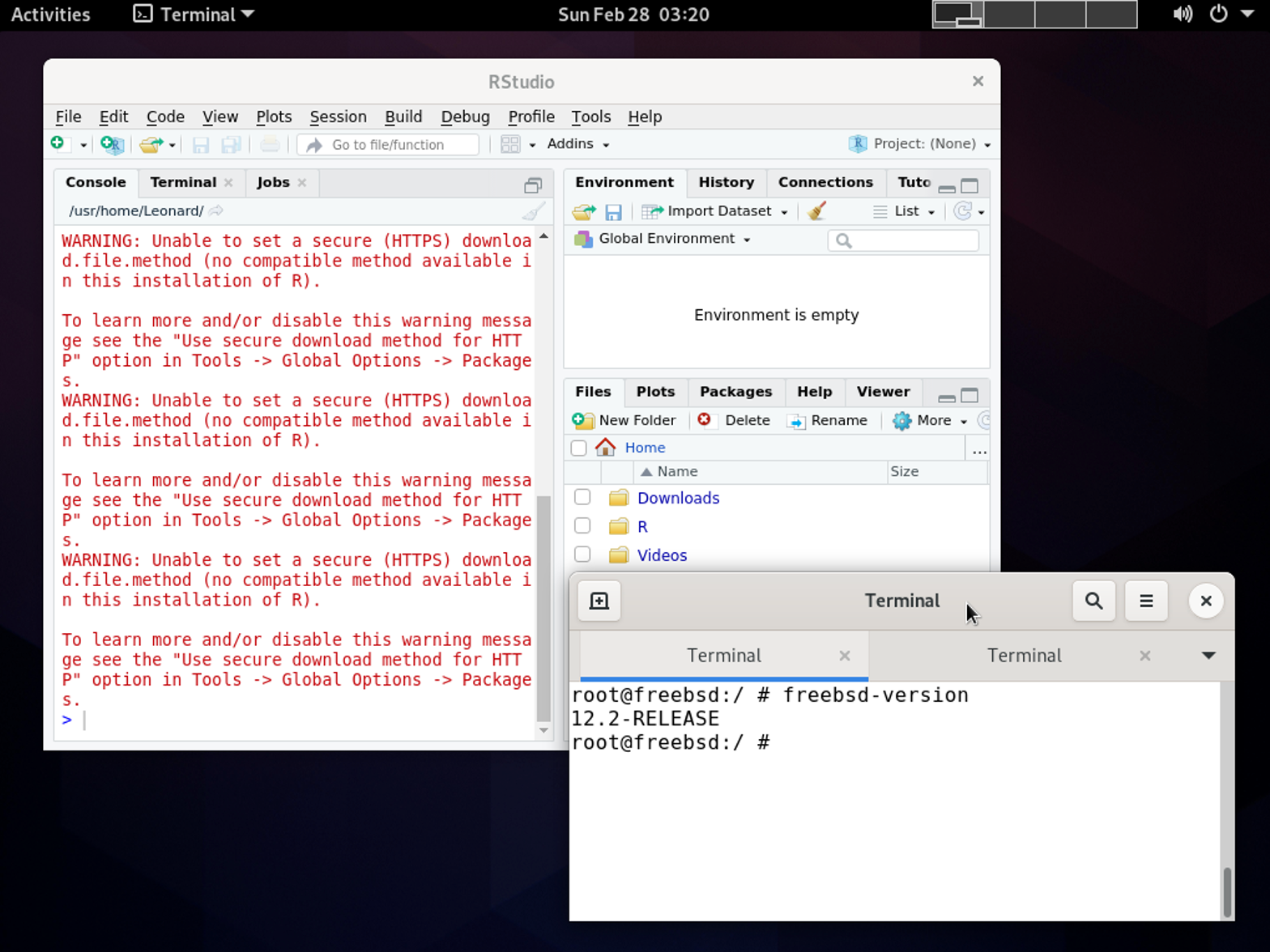 Launch R and RStudio on FreeBSD. Source: uedufy.com