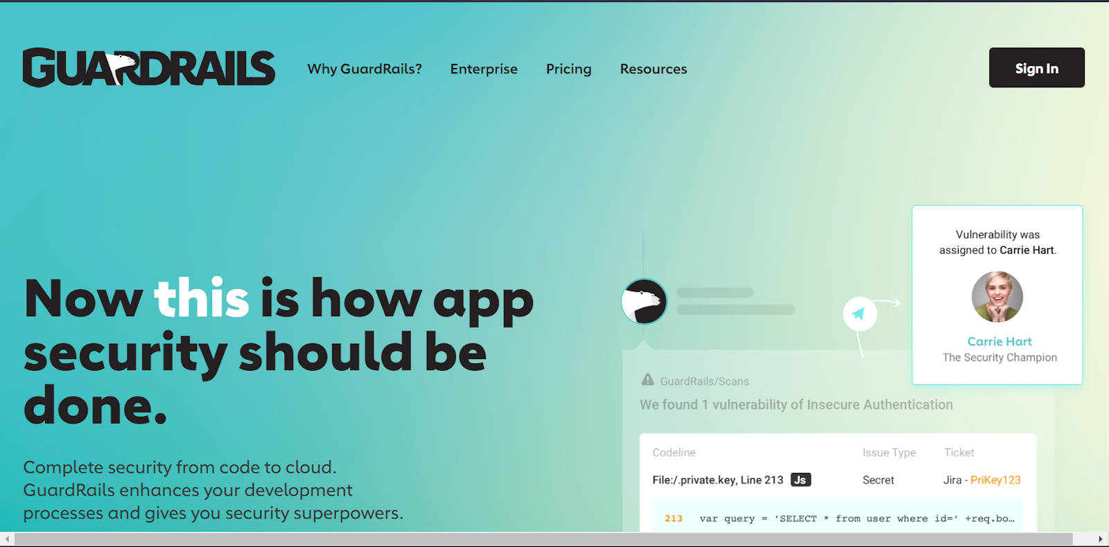 A screenshot of the Guardrails landing page.